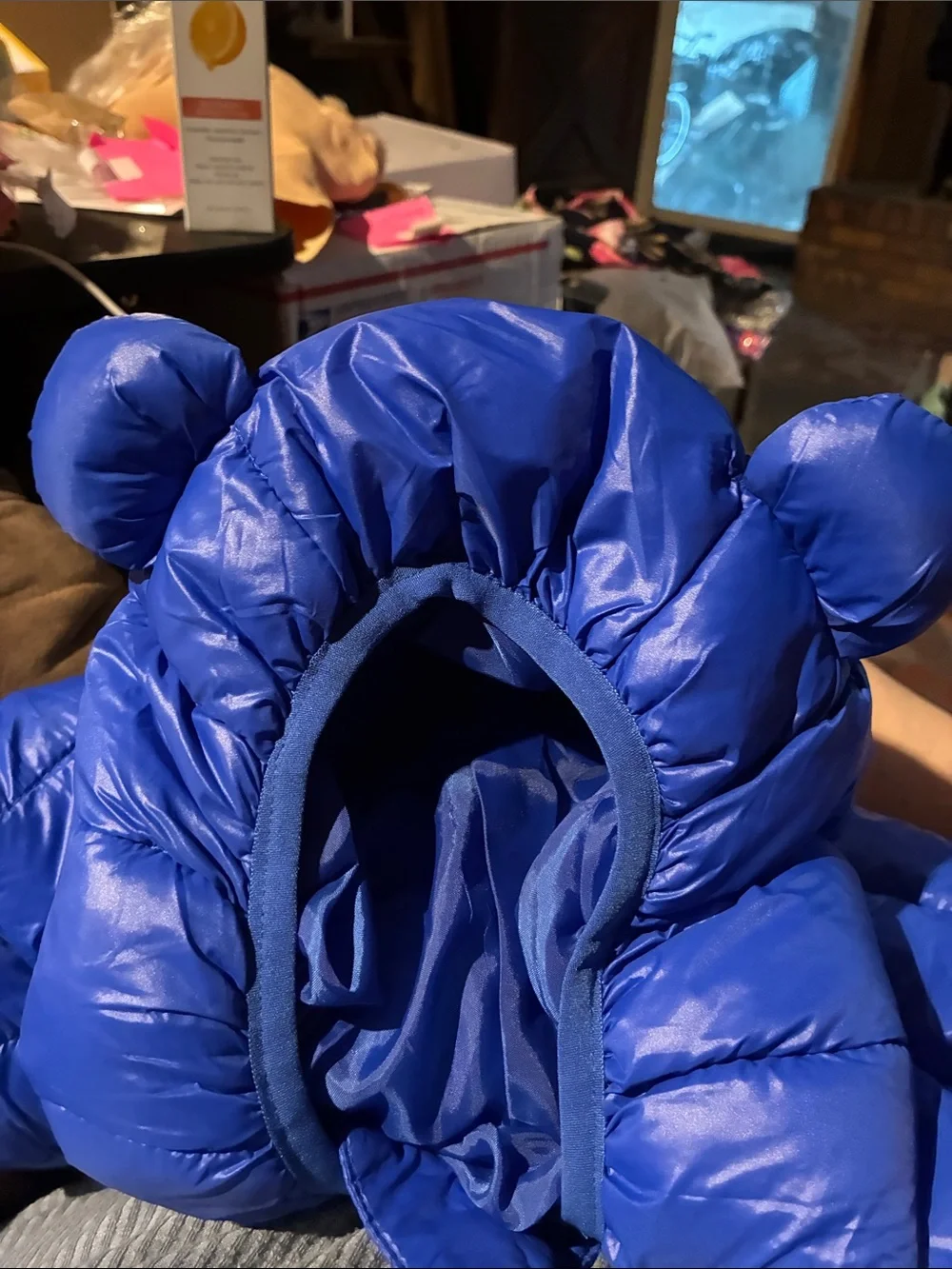 Bright Royal Blue Puffer Baby Jacket with Hood with ears